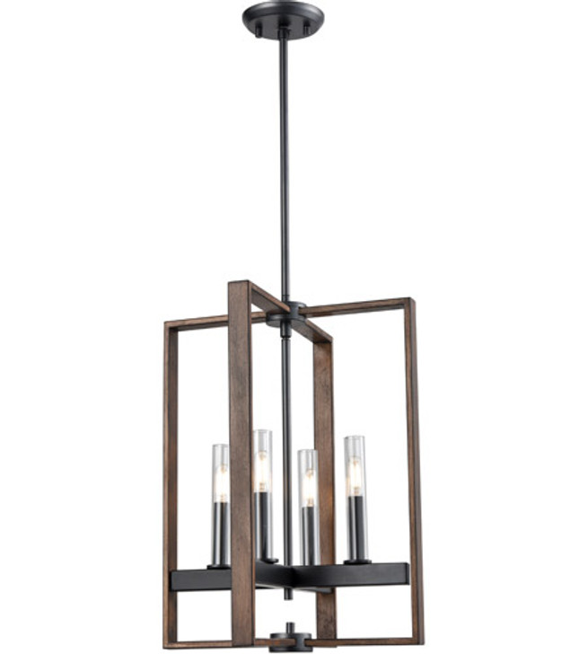 Blairmore 4 Light Foyer Ironwood on Metal and Graphite Finish