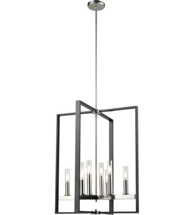 Blairmore 8 Light Foyer Satin Nickel and Graphite with Clear Glass Finish