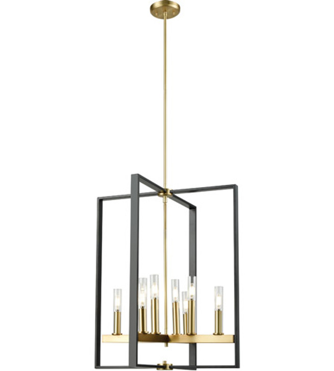 Blairmore 8 Light Foyer Venetian Brass and Graphite with Clear Glass Finish