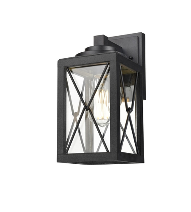 County Fair Small Sconce Black with Clear Glass Finish