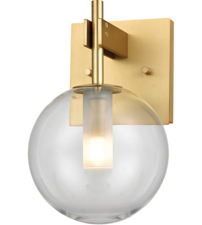 Courcelette Sconce Venetian Brass with Clear Glass Finish