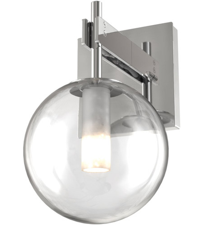 Courcelette Sconce Chrome with Clear Glass Finish