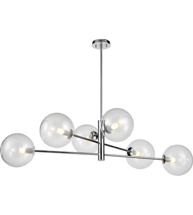 Courcelette 6 Light Linear Chrome with Clear Glass Finish