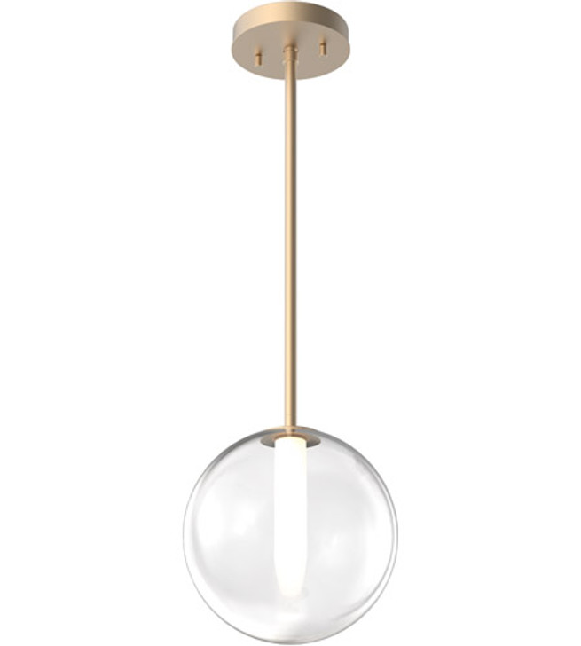 Courcelette Pendant Venetian Brass with Clear Glass Finish