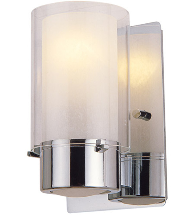 Essex Small Sconce Chrome with Half Opal Glass Finish