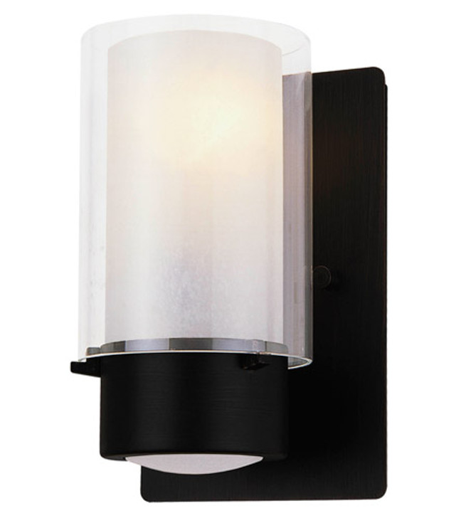 Essex Small Sconce Graphite with Half Opal Glass Finish
