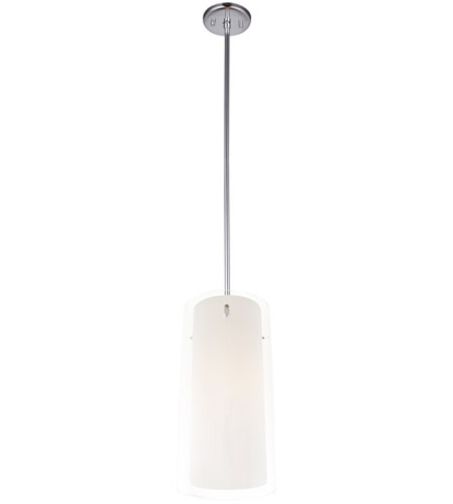 Essex Mini-Pendant Chrome with Half Opal Glass Finish