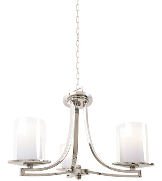 Essex 3 Light Semi-Flush Mount Buffed Nickel with Half Opal Glass Finish