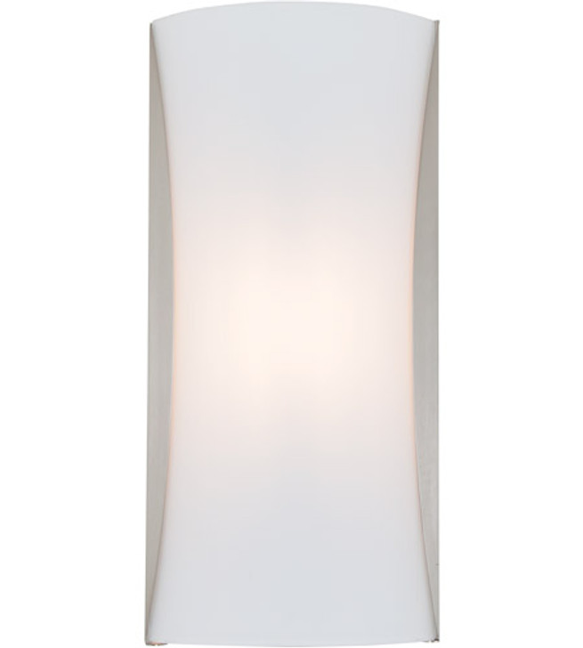 Kingsway AC LED Large Sconce Satin Nickel with Half Opal Glass Finish