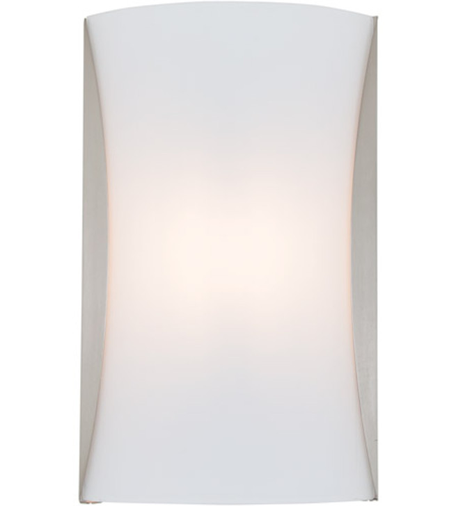 Kingsway AC LED Small Sconce Satin Nickel with Half Opal Glass Finish