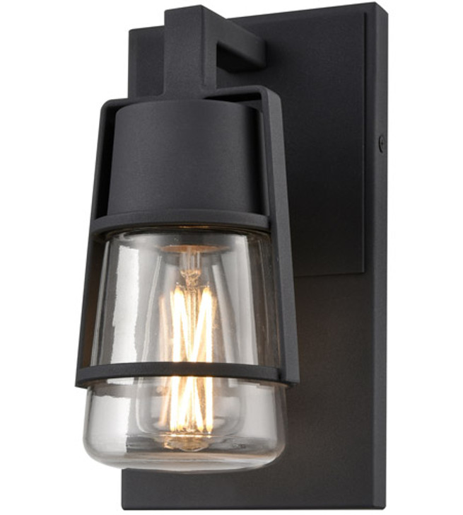 Lake of the Woods Outdoor 9 Inch Sconce Black with Clear Glass Finish