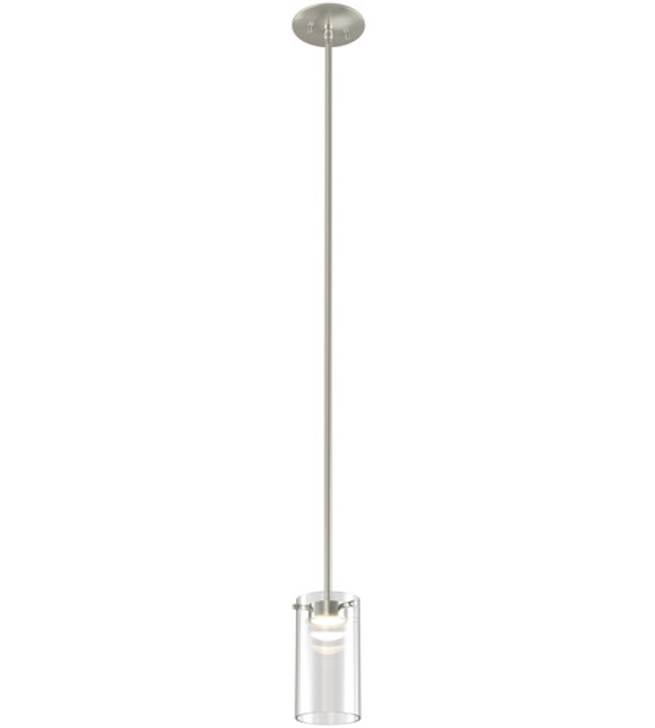 Lucerne AC LED Pendant Satin Nickel with Clear Glass Finish