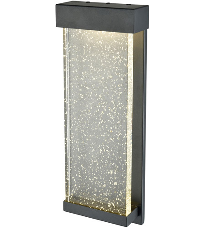 Nieuport Outdoor AC LED Large Sconce Black with Clear Seedy Glass Finish