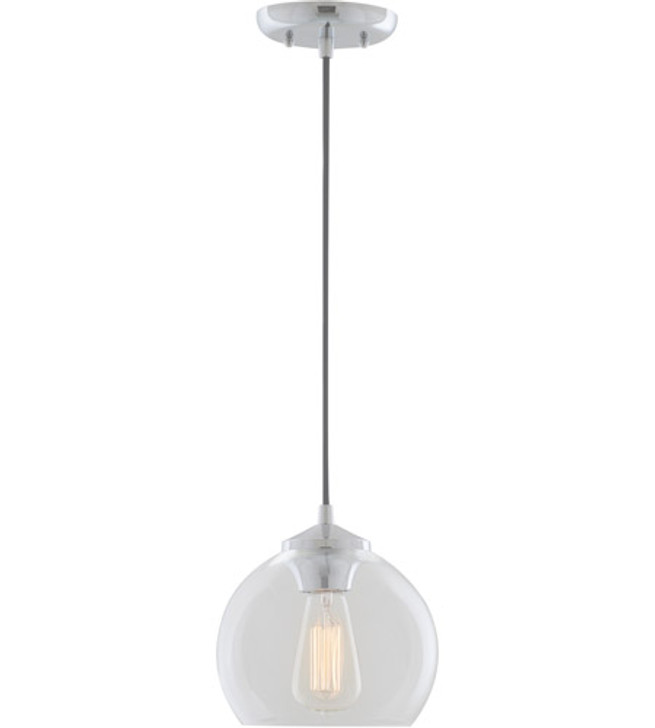 Oberon Pendant Chrome with Clear Glass Finish