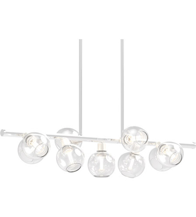 Ocean Drive 9 Light Linear Satin Nickel and Graphite with Clear Glass Finish