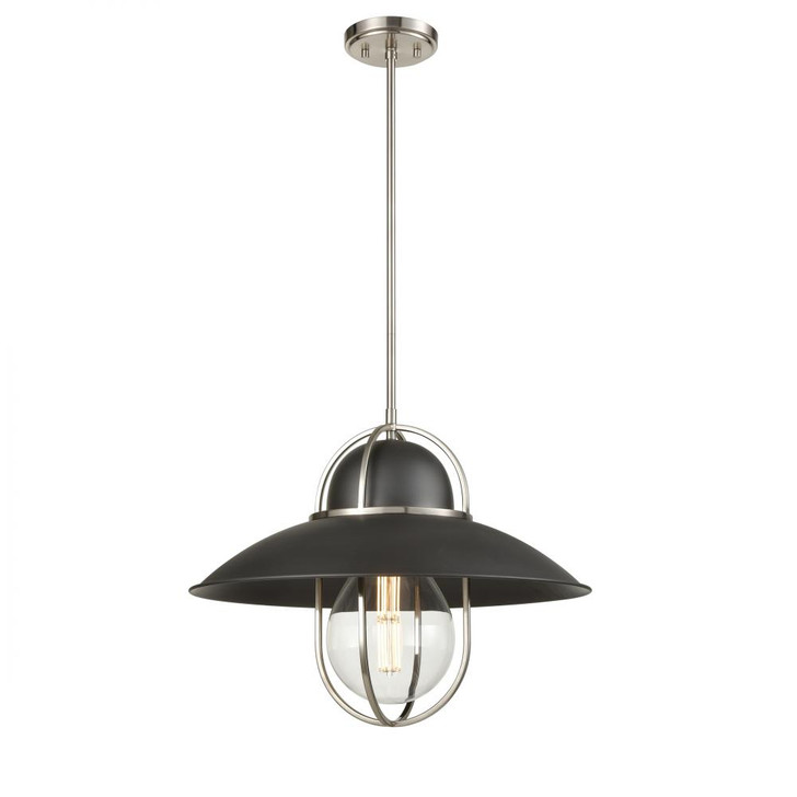 Peggy's Cove Large Pendant Graphite and Satin Nickel Finish