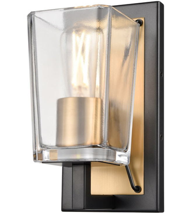 Riverdale Sconce Brass and Graphite with Clear Glass Finish