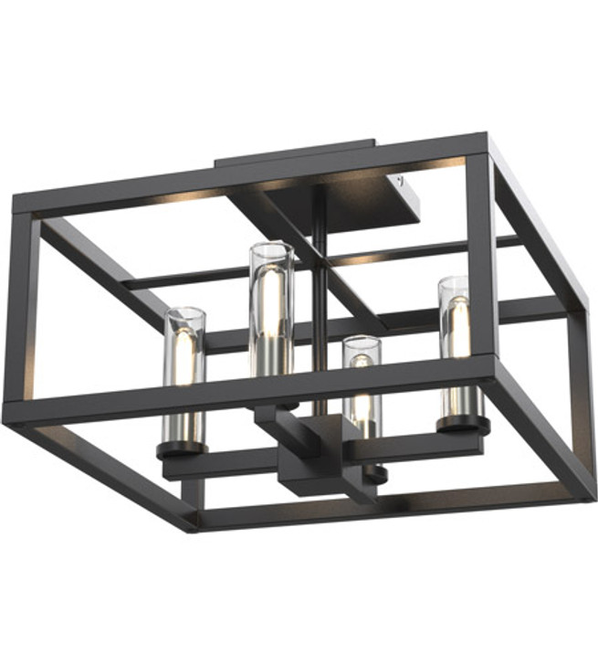 Sambre 4 Light Semi-Flush Mount Multiple Finishes and Graphite with Clear Glass Finish