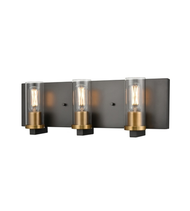 Sambre 3 Light Vanity Multiple Finishes and Graphite with Clear Glass Finish