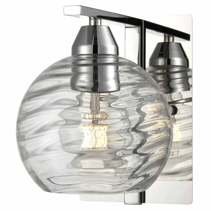 Tropea Sconce Chrome with Ripple Glass Finish