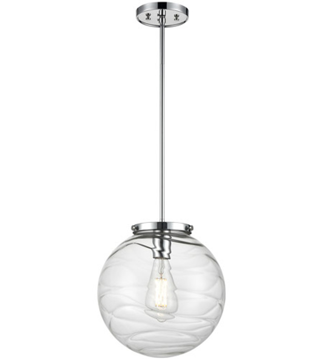 Tropea Pendant Satin Nickel and Graphite with Ripple Glass Finish