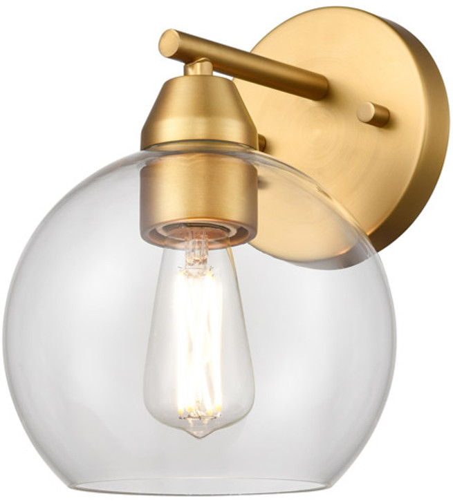 Andromeda Sconce Brass with Clear Glass Finish