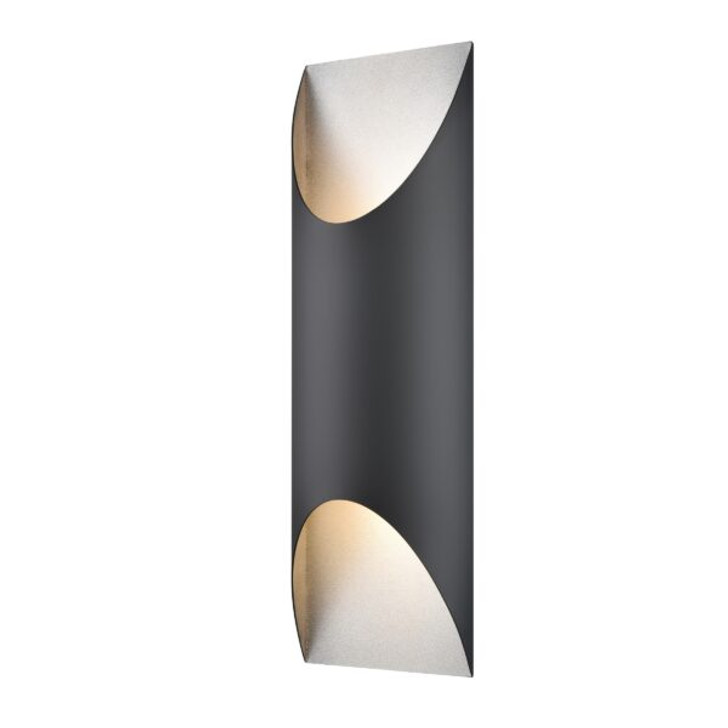 Brecon Outdoor Round 24 Inch 2 Light Sconce Stainless Steel and Black Finish