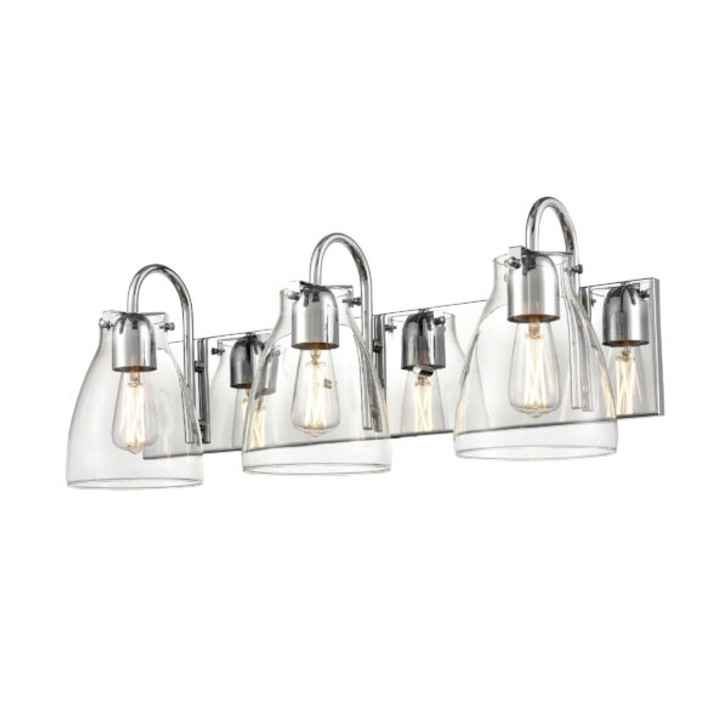 Emma 3 Light Vanity Brass with Clear Glass Finish