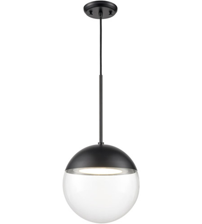 Hopewell Rocks CCT Pendant Ebony with Clear Glass Finish