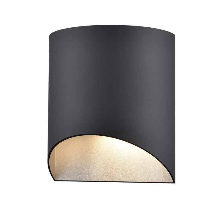 Brecon Outdoor Round 8.5 Inch Sconce Stainless Steel and Black Finish