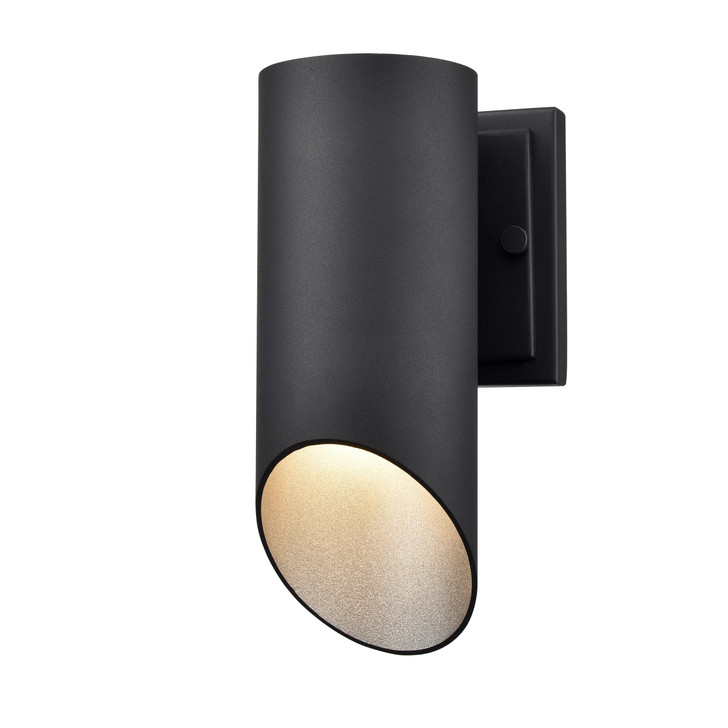 Brecon Outdoor Cylinder 9.5 Inch Sconce Stainless Steel and Black Finish
