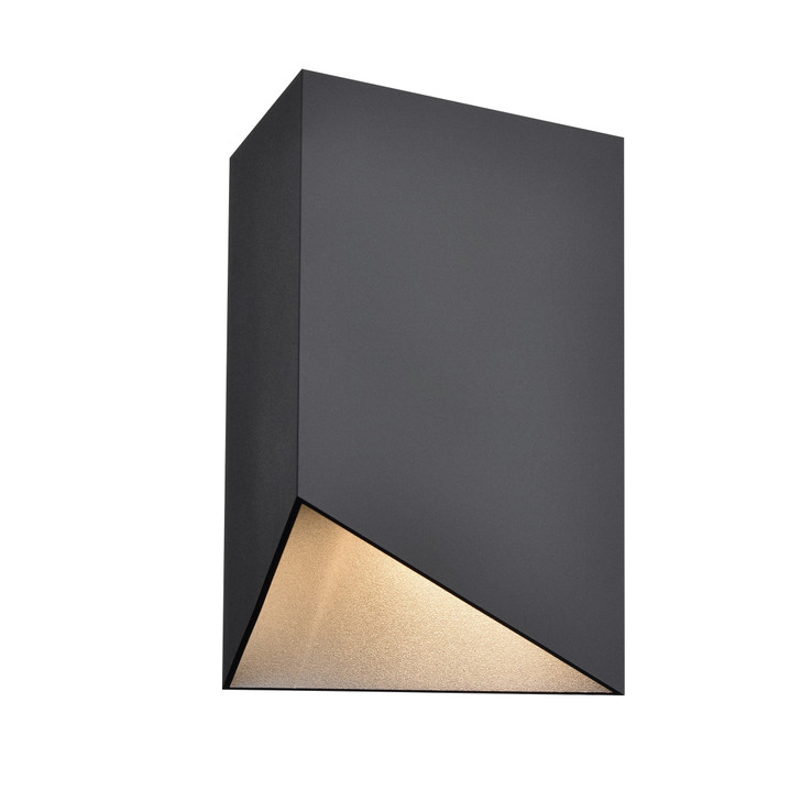 Brecon Outdoor Square 8.5 Inch Sconce Stainless Steel and Black Finish