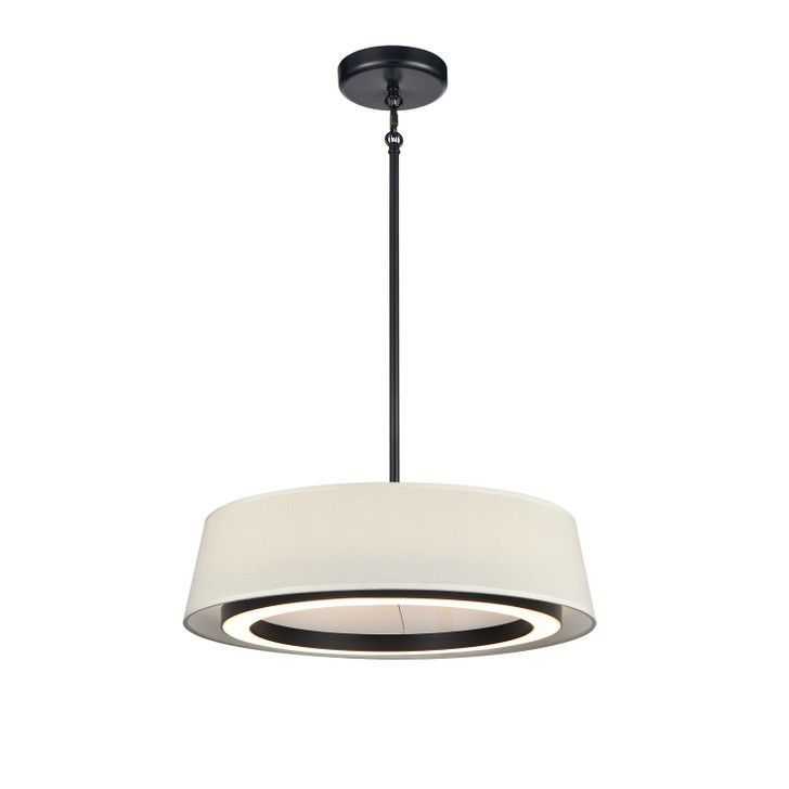 Celene CCT 18 Inch Pendant Ebony with Natural Linen Shade Finish