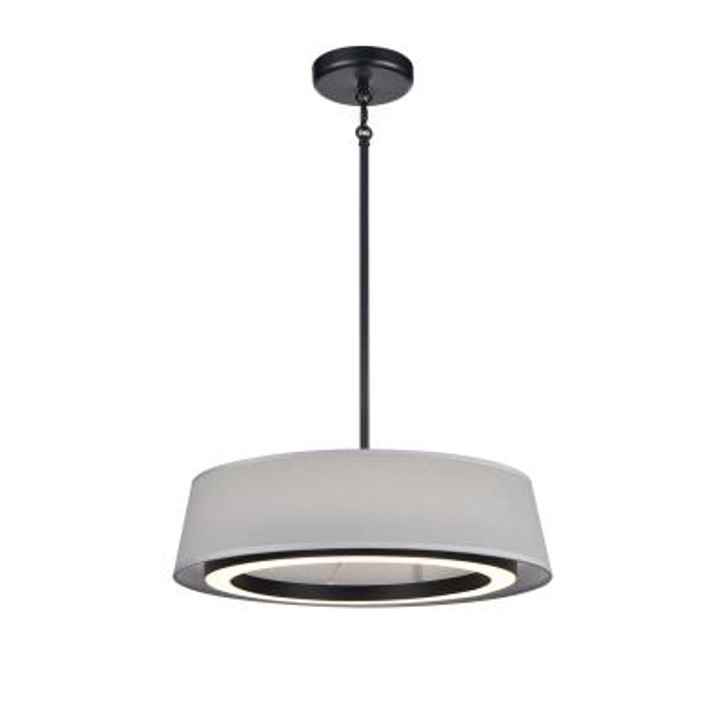 Celene CCT 18 Inch Pendant Ebony with Grey Linen Shade Finish