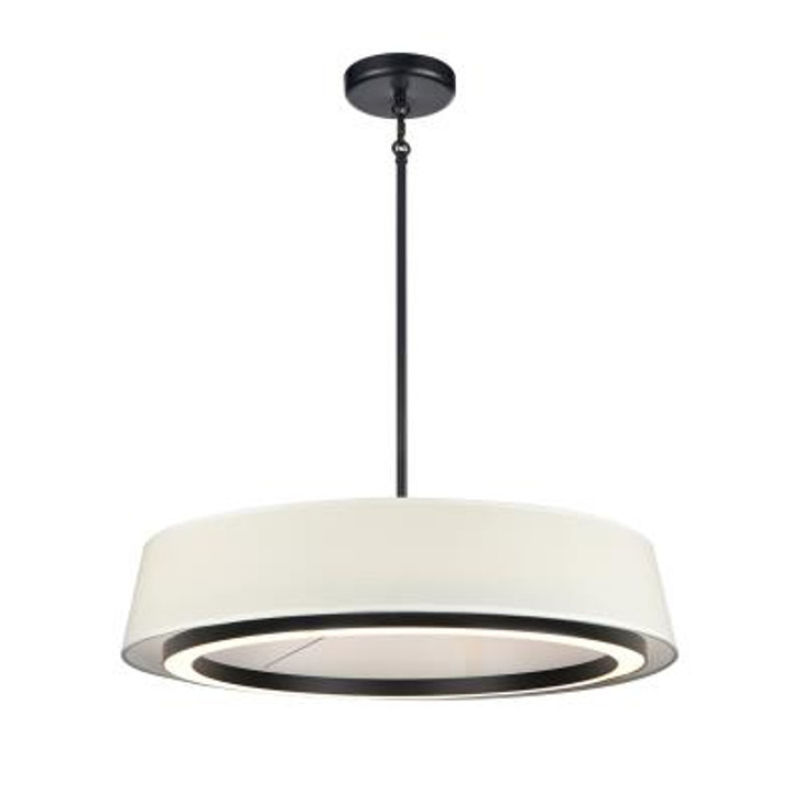 Celene CCT 24 Inch Pendant Ebony with Natural Linen Shade Finish