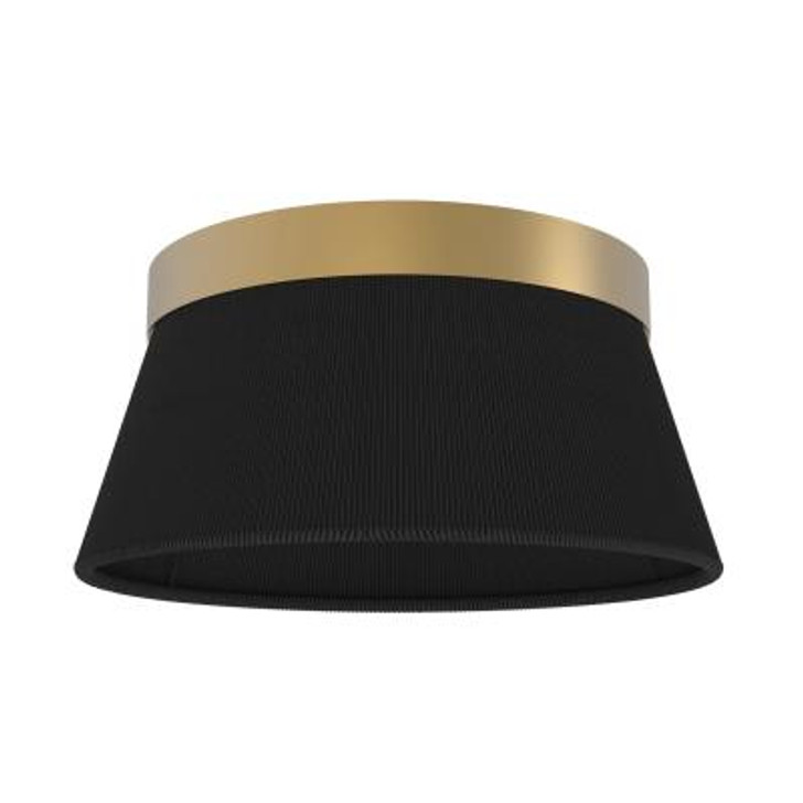 Ellesmere 3 Light Flush Mount Brass with Black Shade Finish