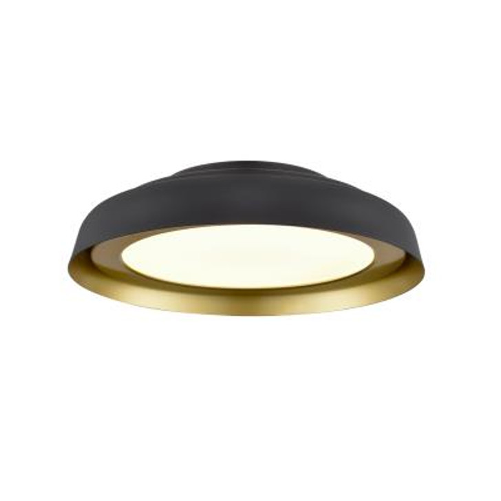 Fundy CCT 10 Inch Flush Mount Painted Satin Brass and Ebony Finish