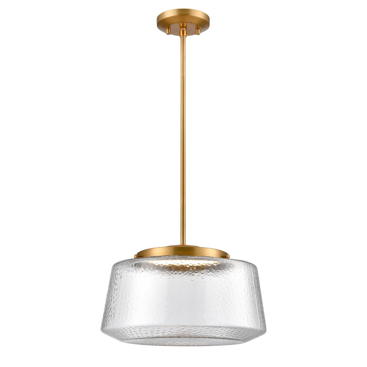 Lunenberg CCT Pendant Brass with Hammered Clear Glass Finish