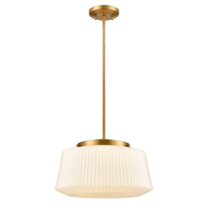 Lunenberg CCT Pendant Brass with Ribbed Opal Glass Finish