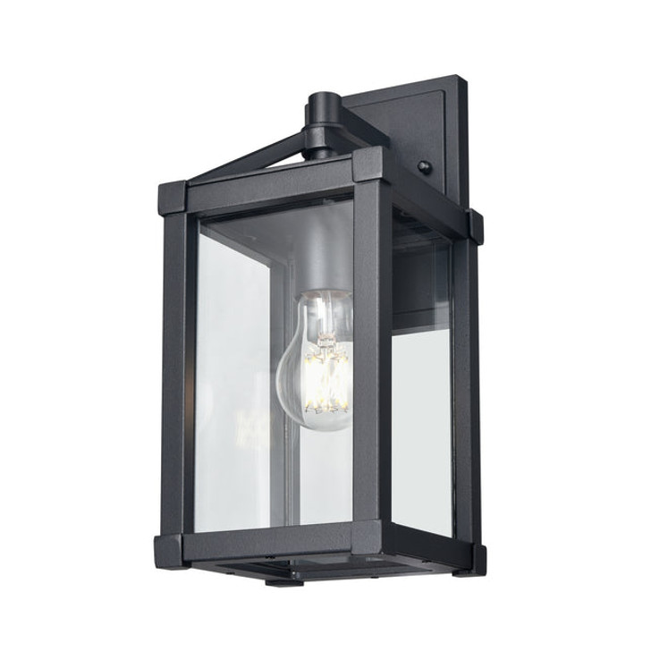 Nipigon Outdoor 12.5 Inch Sconce Black with Clear Glass Finish
