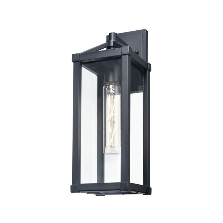 Nipigon Outdoor 16.5 Inch Sconce Black with Clear Glass Finish