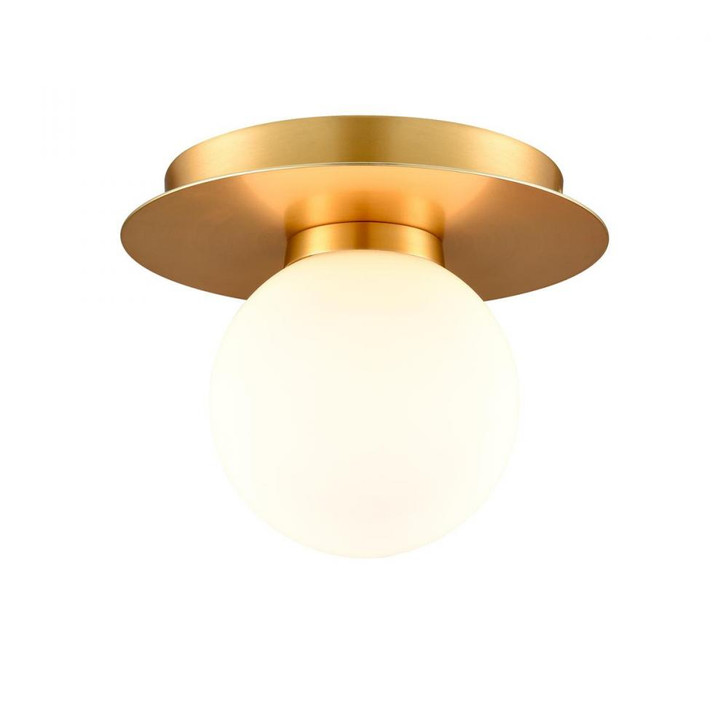 Atwood Flush Mount Brass with Half Opal Glass Finish