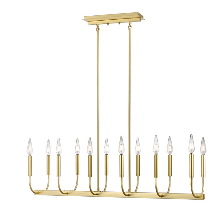 Olivia 12 Light Linear Multiple Finishes and Painted Satin Brass Finish