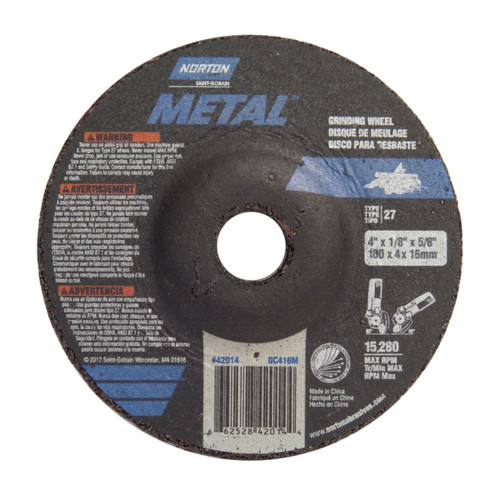 Cutting Wheel 4"X1/8X 5/ 8" Metal TYPE27 Bulk