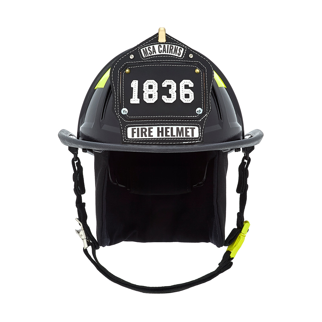 MSA Cairns 1836 Black Unpainted Matte Finish Traditional Fire Helmet