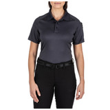 5.11 Tactical Women's Performance Polo, Charcoal, tucked