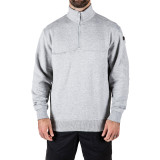 5.11 Tactical 1/4 Zip Job Shirt, heather grey front zipped up