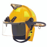 MSA Cairns 1010 Traditional Composite Fire Helmet, yellow with faceshield