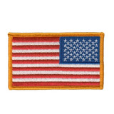 Hero's Pride U.S. Flag, Full Color, Reverse, 3-3/8 in. X 2 in., Dark Gold Border