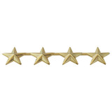 Hero's Pride 4 Stars, 2 Posts & Clutch Backs - Pair gold